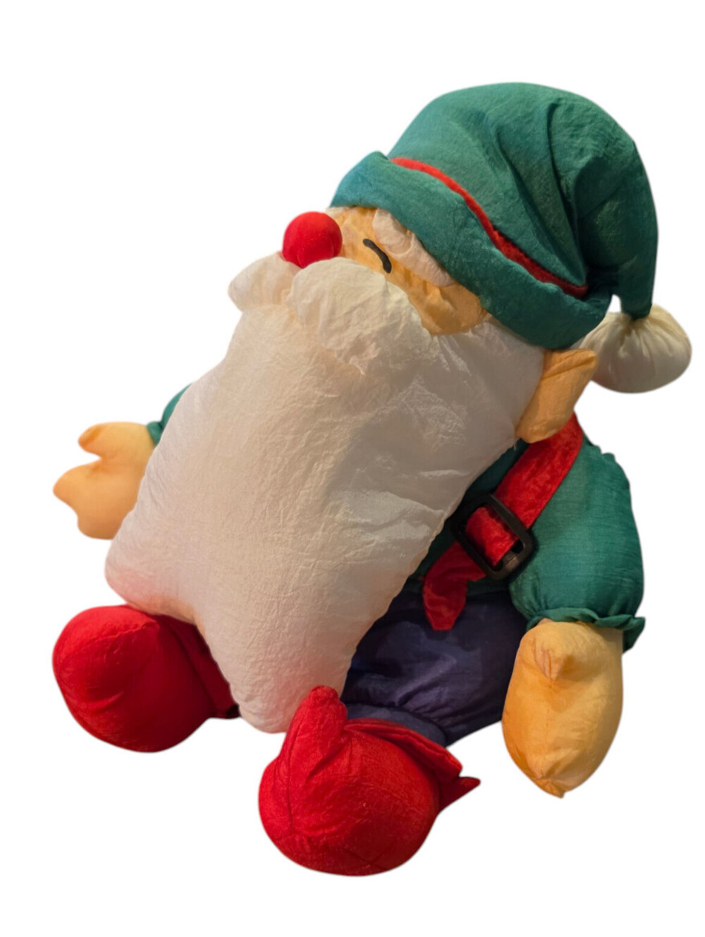 Vintage Department 56 nylon puffy Christmas plush toy Santa Claus Parachute